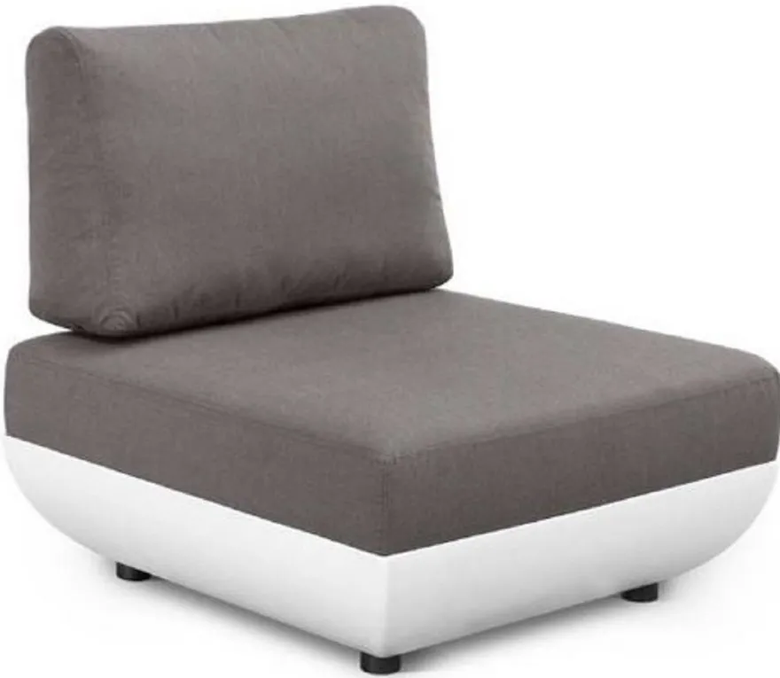 Casa Padrino Luxus Gartensessel Matt Weiß / Dunkelgrau 92 x 95 x H. 90 cm - Wetterbeständiger Garten Terrassen Sessel mit verstellbarer Rückenlehne - Hotel Möbel - Luxus Qualität