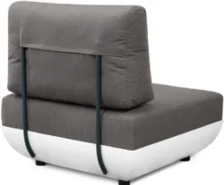 Casa Padrino Luxus Gartensessel Matt Weiß / Dunkelgrau 92 x 95 x H. 90 cm - Wetterbeständiger Garten Terrassen Sessel mit verstellbarer Rückenlehne - Hotel Möbel - Luxus Qualität