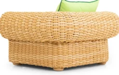 Casa Padrino Luxus Gartensessel Naturfarben / Grün 135 cm