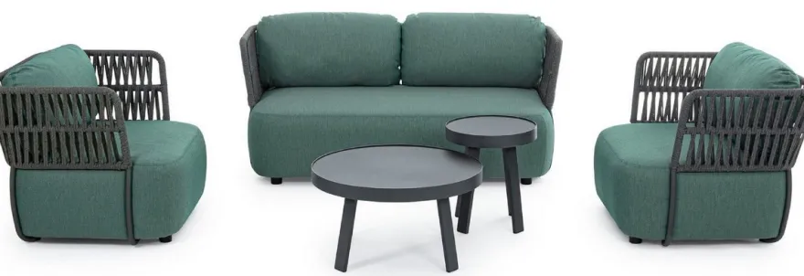 Casa Padrino Luxus Gartensessel Grün / Grau / Schwarz 92 x 86 x H. 79 cm - Wetterbeständiger Garten Sessel - Terrassen Sessel - Garten Möbel - Terrassen Möbel - Outdoor Möbel