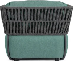 Casa Padrino Luxus Gartensessel Grün / Grau / Schwarz 92 x 86 x H. 79 cm - Wetterbeständiger Garten Sessel - Terrassen Sessel - Garten Möbel - Terrassen Möbel - Outdoor Möbel