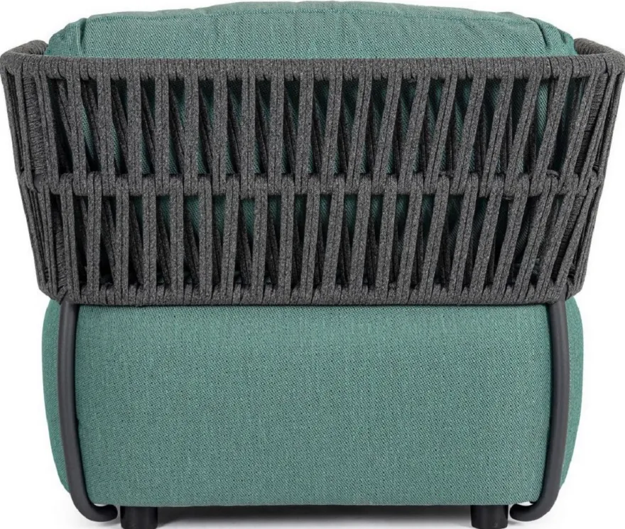 Casa Padrino Luxus Gartensessel Grün / Grau / Schwarz 92 x 86 x H. 79 cm - Wetterbeständiger Garten Sessel - Terrassen Sessel - Garten Möbel - Terrassen Möbel - Outdoor Möbel