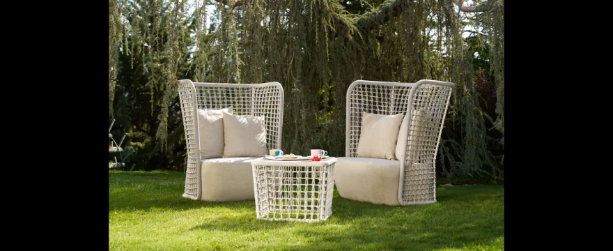 Casa Padrino Luxus Garten Sitzgruppe Hellgrau / Grau 3-teilig 95 x 89 x H. 114 cm - Wetterfest und hochwertig verarbeitet - Moderne Garten Möbel - Luxus Qualität