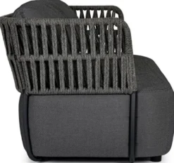 Casa Padrino Luxus Gartensofa Anthrazit / Grau / Schwarz 167 x 86 x H. 79 cm - Wetterbeständiges Garten Sofa - Terrassen Sofa - Garten Möbel - Terrassen Möbel - Outdoor Möbel