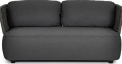 Casa Padrino Luxus Gartensofa Anthrazit / Grau / Schwarz 167 x 86 x H. 79 cm - Wetterbeständiges Garten Sofa - Terrassen Sofa - Garten Möbel - Terrassen Möbel - Outdoor Möbel