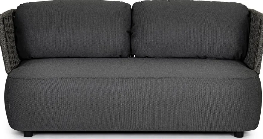 Casa Padrino Luxus Gartensofa Anthrazit / Grau / Schwarz 167 x 86 x H. 79 cm - Wetterbeständiges Garten Sofa - Terrassen Sofa - Garten Möbel - Terrassen Möbel - Outdoor Möbel