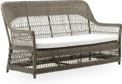 Casa Padrino Luxus Gartensofa mit Sitzkissen Antik Grau / Weiß 191 x 79 x H. 95 cm - Wetterbeständiges Garten & Terrassen Sofa - Garten & Terrassen Möbel - Luxus Qualität