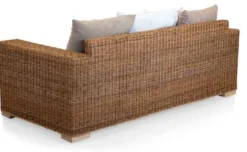 Casa Padrino Luxus Gartensofa Braun / Creme / Mehrfarbig 200 x 90 x H. 70 cm - Wetterbeständiges Sofa mit Kissen - Pool Möbel - Garten Möbel - Hotel Möbel - Luxus Möbel - Made in Italy