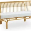 Casa Padrino Luxus Gartensofa mit Sitzkissen Naturfarben / Hellgrau 193 x 76 x H. 81 cm - Wetterbeständiges Garten & Terrassen Sofa - Garten & Terrassen Möbel - Luxus Qualität