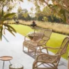 Casa Padrino Luxus Gartensofa Naturfarben 119 x 83 x H. 87 cm - Wetterbeständiges Garten & Terrassen Sofa - Garten & Terrassen Möbel - Luxus Kollektion