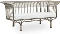 Casa Padrino Luxus Gartensofa mit Sitzkissen Mokka / Beige / Hellgrau 193 x 76 x H. 81 cm - Wetterbeständiges Garten & Terrassen Sofa - Garten & Terrassen Möbel - Luxus Qualität