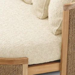 Casa Padrino Luxus Garten Sofa mit 5 Kissen Naturfarben 180 cm - Hotel Möbel - Garten Möbel - Luxus Möbel