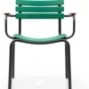 Casa Padrino Luxus Gartenstuhl Set Grün / Braun / Schwarz 50 x 45 x H. 79 cm - Moderne Gartenstühle mit Armlehnen - Garten & Gastronomie Möbel