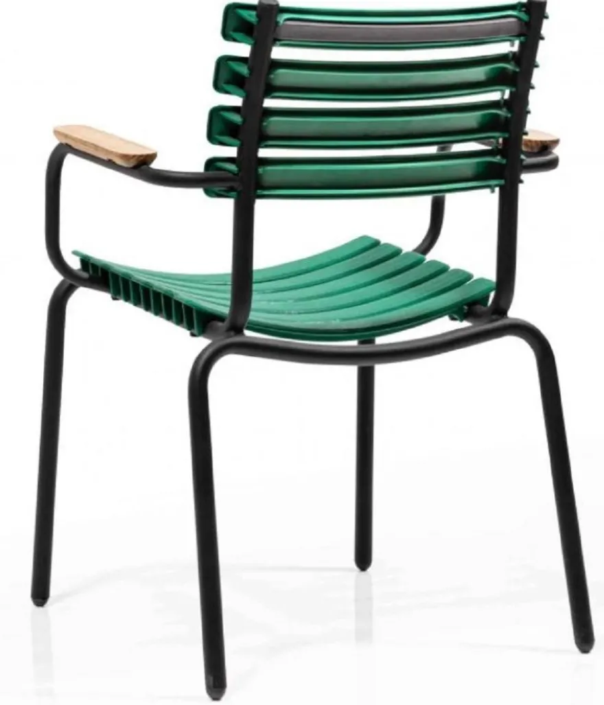 Casa Padrino Luxus Gartenstuhl Set Grün / Braun / Schwarz 50 x 45 x H. 79 cm - Moderne Gartenstühle mit Armlehnen - Garten & Gastronomie Möbel