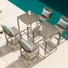 Casa Padrino Luxus Garten Stuhl Set Beige 3-teilig 70 x H. 105.5 cm - Wetterfest und hochwertig verarbeitet - Moderne Garten Möbel - Luxus Qualität