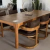 Casa Padrino Luxus Garten Stuhl Set Braun 7-teilig 100 x H. 75 cm - Wetterfest und hochwertig verarbeitet - Moderne Garten Möbel - Luxus Qualität