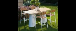 Casa Padrino Luxus Garten Stuhl Set Weiß 4-teilig 59 x 59 x H. 109 cm - Wetterfest und hochwertig verarbeitet - Moderne Garten Möbel - Luxus Qualität