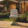 Casa Padrino Luxus Gartenstuhl Grau / Matt Grün - Hotel & Garten Möbel