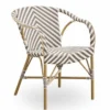Casa Padrino Luxus Garten Stuhl mit Armlehnen Elfenbein / Braun / Beige - Garten Möbel