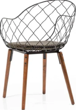 Casa Padrino Luxus Gartenstuhl Set Schwarz / Gold / Grau / Braun 40 x 40 x H. 81 cm - Moderne Gartenstühle mit Armlehnen - Garten & Gastronomie Möbel