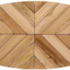 Casa Padrino Luxus Gartentisch Naturfarben / Weiß 240 x 110 x H. 77 cm - Ovaler Esstisch mit Teakholz Tischplatte - Garten & Terrassen Tisch - Luxus Garten & Terrassen Möbel