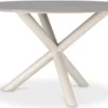 Casa Padrino Luxus Gartentisch Grau / Sandfarben Ø 130 x H. 74,5 cm - Runder Garten Esstisch mit Keramik Tischplatte - Garten & Terrassen Möbel - Luxus Outdoor Möbel