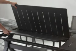 Casa Padrino Luxus Gartentisch Anthrazit 180-240 x 100 x H. 76 cm - Ausziehbarer Esstisch aus pulverbeschichtetem Aluminium - Luxus Garten & Terrassen Tisch - Luxus Garten & Terrassen Möbel