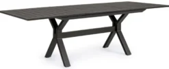 Casa Padrino Luxus Gartentisch Anthrazit 180-240 x 100 x H. 76 cm - Ausziehbarer Esstisch aus pulverbeschichtetem Aluminium - Luxus Garten & Terrassen Tisch - Luxus Garten & Terrassen Möbel