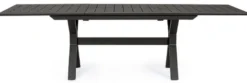 Casa Padrino Luxus Gartentisch Anthrazit 180-240 x 100 x H. 76 cm - Ausziehbarer Esstisch aus pulverbeschichtetem Aluminium - Luxus Garten & Terrassen Tisch - Luxus Garten & Terrassen Möbel
