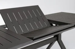 Casa Padrino Luxus Gartentisch Anthrazit 180-240 x 100 x H. 76 cm - Ausziehbarer Esstisch aus pulverbeschichtetem Aluminium - Luxus Garten & Terrassen Tisch - Luxus Garten & Terrassen Möbel