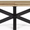 Casa Padrino Luxus Gartentisch Naturfarben / Schwarz 220-300 x 100 x H. 78 cm - Ausziehbarer Garten Esstisch mit Teakholz Tischplatte und Aluminium Beinen - Luxus Garten & Terrassen Möbel