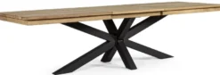 Casa Padrino Luxus Gartentisch Naturfarben / Schwarz 220-300 x 100 x H. 78 cm - Ausziehbarer Garten Esstisch mit Teakholz Tischplatte und Aluminium Beinen - Luxus Garten & Terrassen Möbel