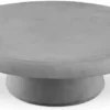 Casa Padrino Luxus Gartentisch Grau Ø 100 x H. 32 cm - Runder Garten Couchtisch aus glasfaserverstärktem Beton - Garten & Terrassen Möbel - Luxus Qualität