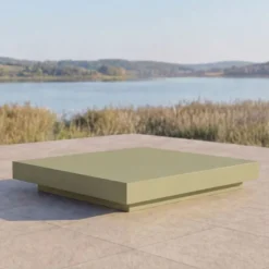 Casa Padrino Luxus Gartentisch Matt Grün 150 cm - Quadratischer Garten Couchtisch
