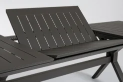 Casa Padrino Luxus Gartentisch Anthrazit 200-300 x 110 x H. 76 cm - Ausziehbarer Esstisch aus pulverbeschichtetem Aluminium - Luxus Garten & Terrassen Tisch - Luxus Garten & Terrassen Möbel