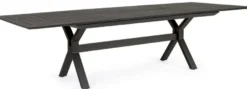 Casa Padrino Luxus Gartentisch Anthrazit 200-300 x 110 x H. 76 cm - Ausziehbarer Esstisch aus pulverbeschichtetem Aluminium - Luxus Garten & Terrassen Tisch - Luxus Garten & Terrassen Möbel