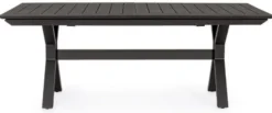Casa Padrino Luxus Gartentisch Anthrazit 200-300 x 110 x H. 76 cm - Ausziehbarer Esstisch aus pulverbeschichtetem Aluminium - Luxus Garten & Terrassen Tisch - Luxus Garten & Terrassen Möbel