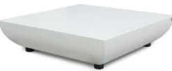 Casa Padrino Luxus Gartentisch Matt Weiß 100 x 90 x H. 23 cm - Wetterbeständiger Couchtisch - Garten Terrassen Tisch Möbel - Luxus Kollektion