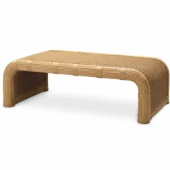 Casa Padrino Luxus Gartentisch Honigfarben 125 cm - Outdoor Garten Couchtisch