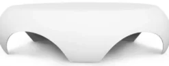 Casa Padrino Luxus Gartentisch Matt Weiß Ø 140 x H. 35 cm - Runder Wetterbeständiger Couchtisch - Garten Terrassen Tisch Möbel - Luxus Kollektion