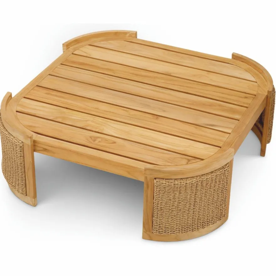 Casa Padrino Luxus Gartentisch Naturfarben 100 cm - Outdoor Garten Couchtisch