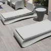 Casa Padrino Luxus Gartentisch Matt Grau Ø 51 x H. 60 cm - Runder Wetterbeständiger Beistelltisch - Garten Terrassen Tisch Möbel - Luxus Kollektion