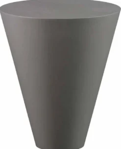 Casa Padrino Luxus Gartentisch Matt Grau Ø 51 x H. 60 cm - Runder Wetterbeständiger Beistelltisch - Garten Terrassen Tisch Möbel - Luxus Kollektion