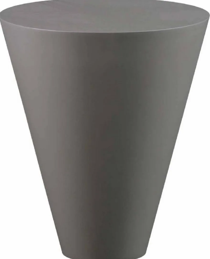 Casa Padrino Luxus Gartentisch Matt Grau Ø 51 x H. 60 cm - Runder Wetterbeständiger Beistelltisch - Garten Terrassen Tisch Möbel - Luxus Kollektion