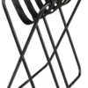 Casa Padrino Luxus Gepäckablage Schwarz 55 x 44 x H. 50 cm - Zusammenklappbarer Kofferständer mit pulverbeschichtetem Stahl und Kunstleder - Hotel Accessoires