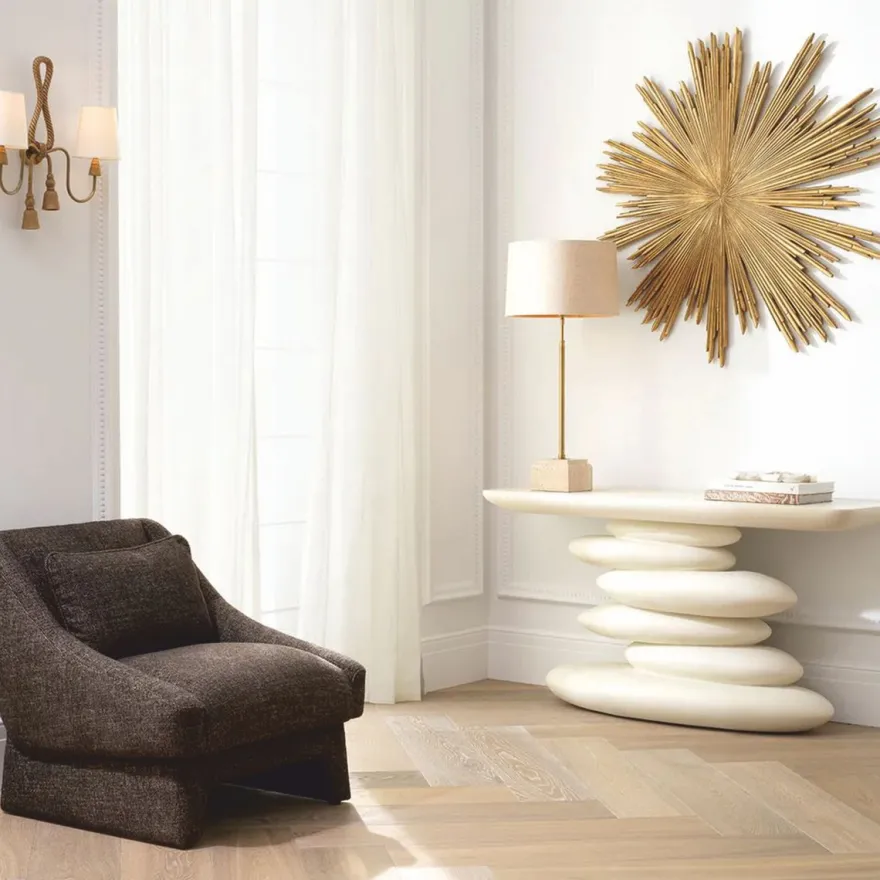 Casa Padrino Luxus Glasfaserbeton Konsole Weiß 140 cm - Luxus Hotel Möbel