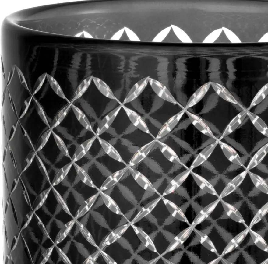 Casa Padrino Luxus Glas Kerzenleuchter Schwarz Ø 18 x H. 28 cm - Hotel Accessoires - Restaurant Accessoires - Gastronomie Accessoires - Luxus Qualität