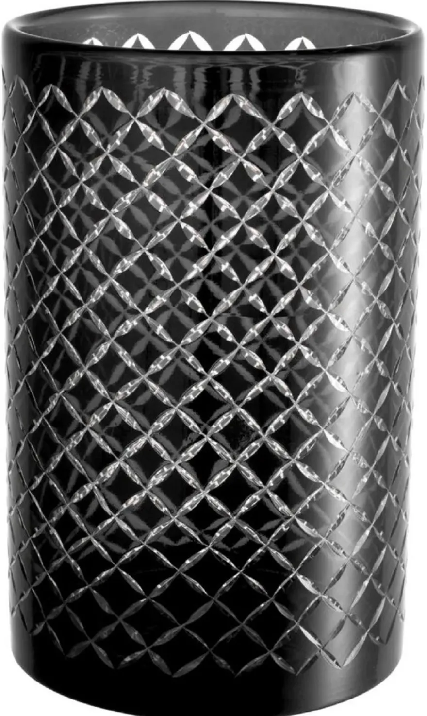 Casa Padrino Luxus Glas Kerzenleuchter Schwarz Ø 18 x H. 28 cm - Hotel Accessoires - Restaurant Accessoires - Gastronomie Accessoires - Luxus Qualität