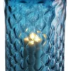 Casa Padrino Luxus Glas Kerzenleuchter Blau Ø 27 x H. 44 cm - Hotel & Restaurant Deko Accessoires