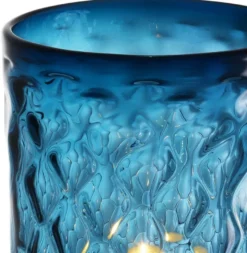 Casa Padrino Luxus Glas Kerzenleuchter Blau Ø 27 x H. 44 cm - Hotel & Restaurant Deko Accessoires
